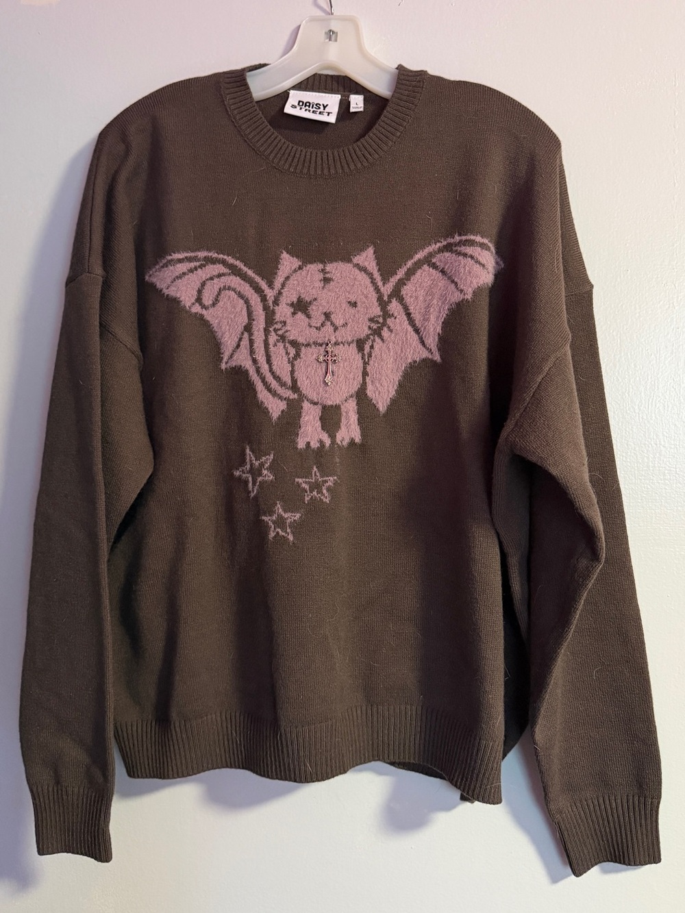 Daisy Street Cat Bat Sweater (Large)